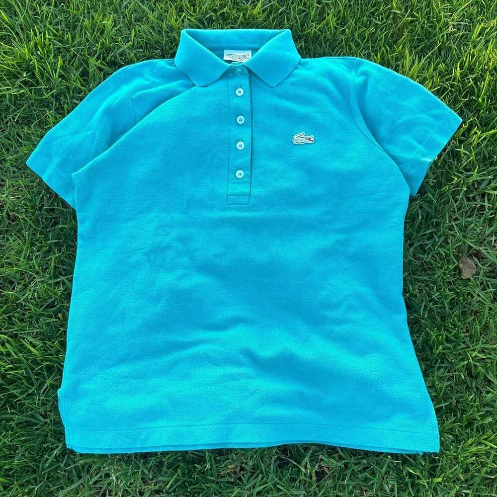 Haymaker Lacoste Vintage Polo Shirt Teal Blue Made in USA